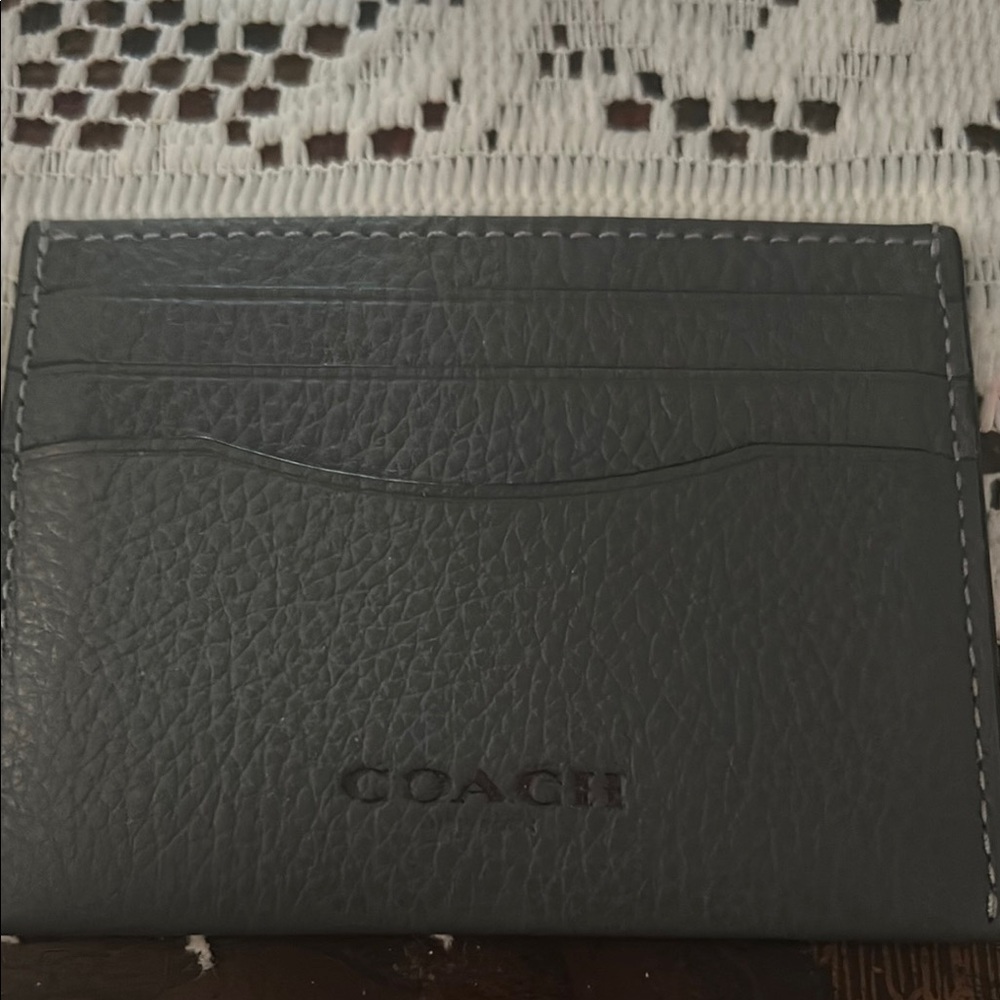 Coach Gray Leather Card Holder